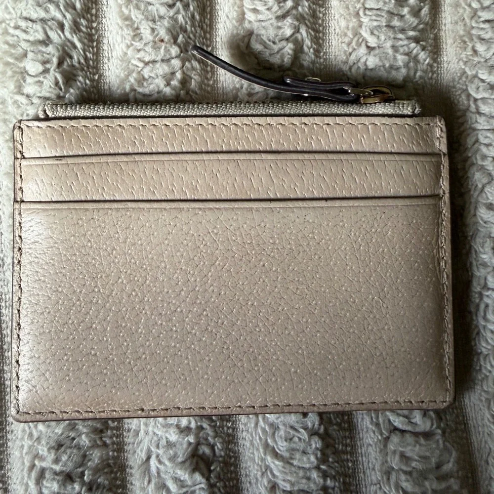 kate spade cream and blush leather card holder wristlet